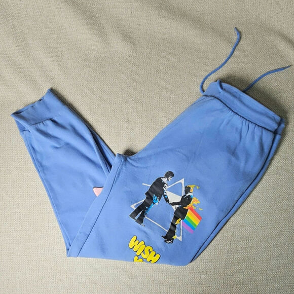 Pink Floyd Sweatpants joggers Unisex Blue Size L 36/38 Wish You Were Here - Picture 7 of 9